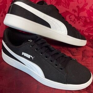 Puma Soft Foam Optimal Comfort Men's Sneakers Black White Canvas  7 1/2 NWOT